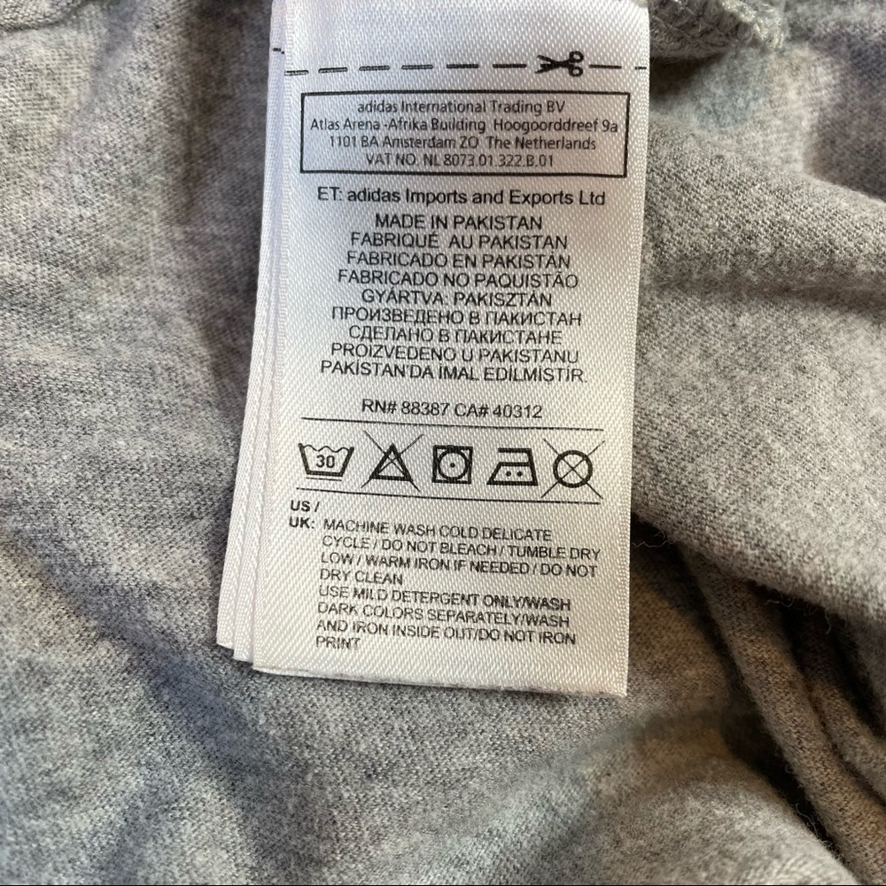 Adidas Classics 3-Stripes Tee Heather Gray Grey Small Cotton Tee Short Sleeve - Picture 6 of 11